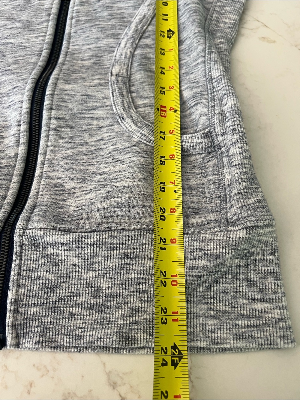 LULULEMON Scuba Full Zip Fitted Hoodie Heathered Navy Size 4 Estimated - Picture 11 of 12